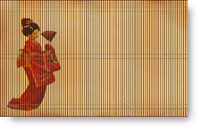 Japanese Woman on Reed Mat background